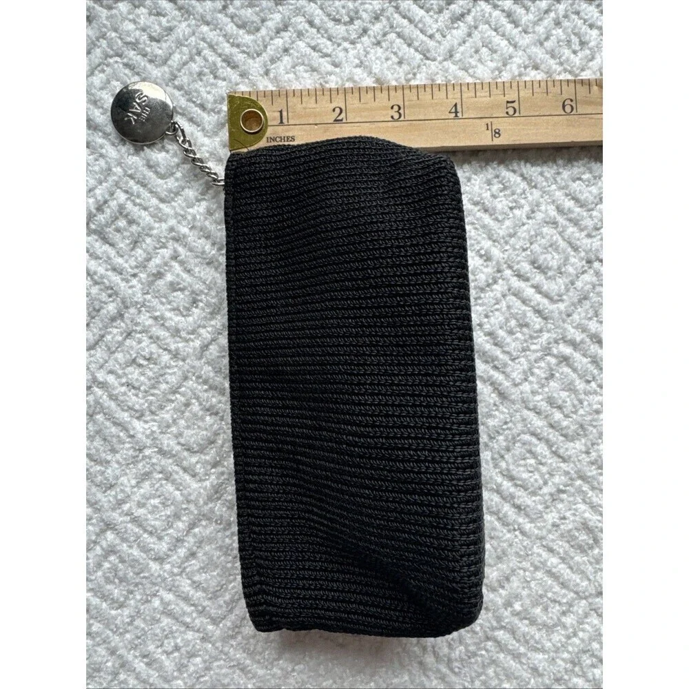 The Sak Black Knit Makeup Bag With Nylon Lining Sequin Accents